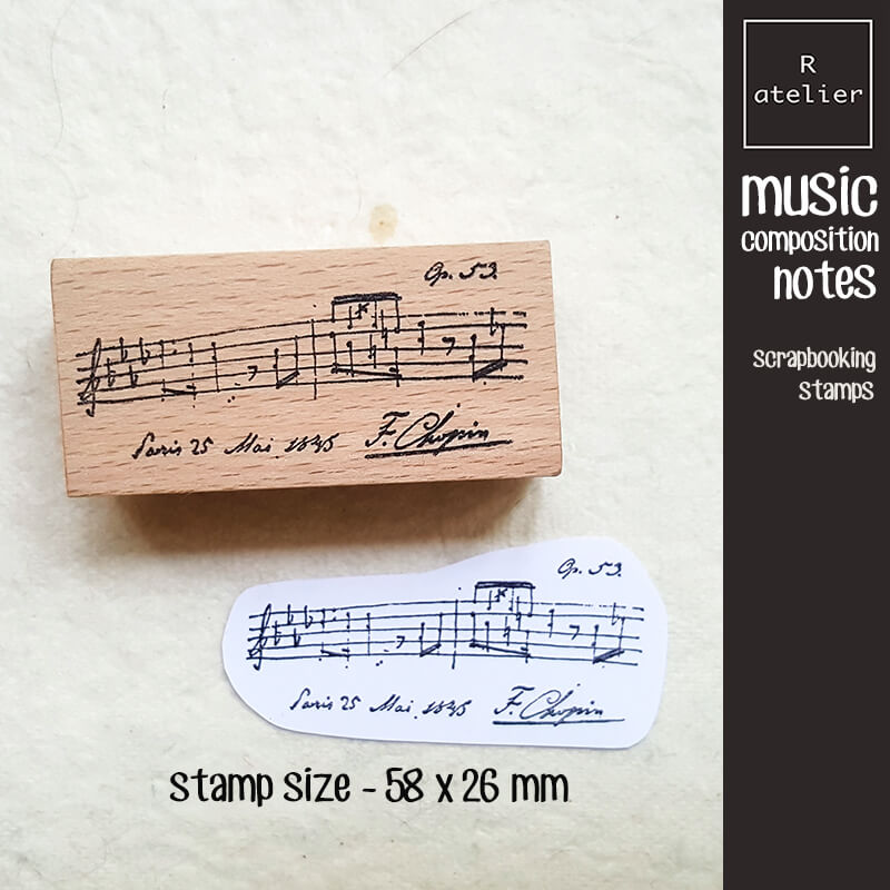 Musical Composition Music Notes Scrapbooking Wooden Stamp