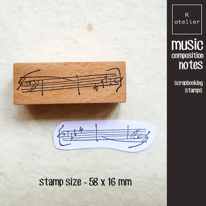 Musical Composition Music Notes Scrapbooking Wooden Stamp