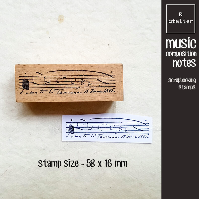 Musical Composition Music Notes Scrapbooking Wooden Stamp