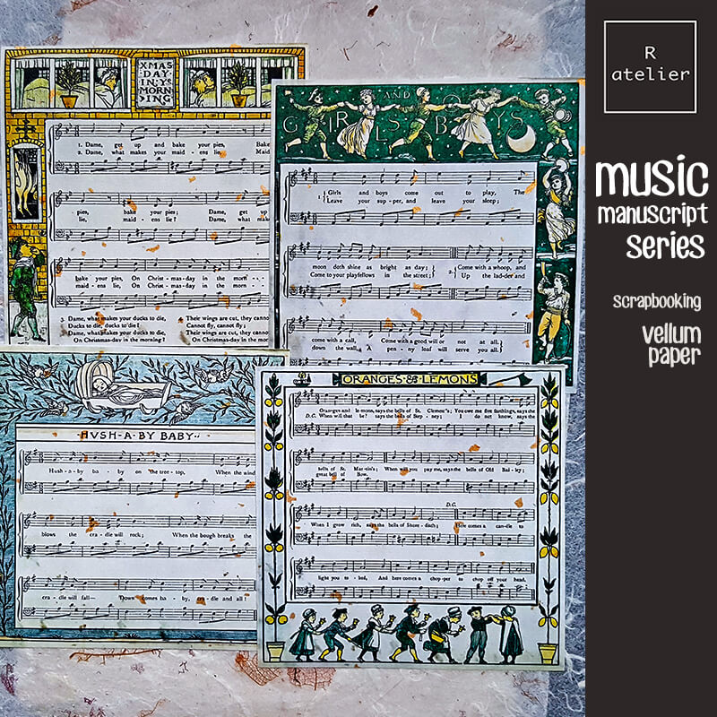 Music Manuscript Series | Scrapbooking Vellum Paper Stickers Kit