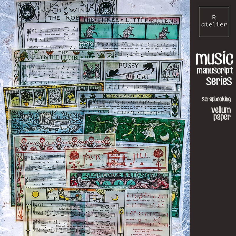 Music Manuscript Series | Scrapbooking Vellum Paper Stickers Kit