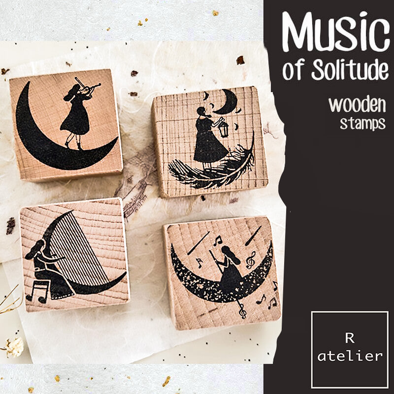 Music of Solitude Scrapbooking Wooden Stamps