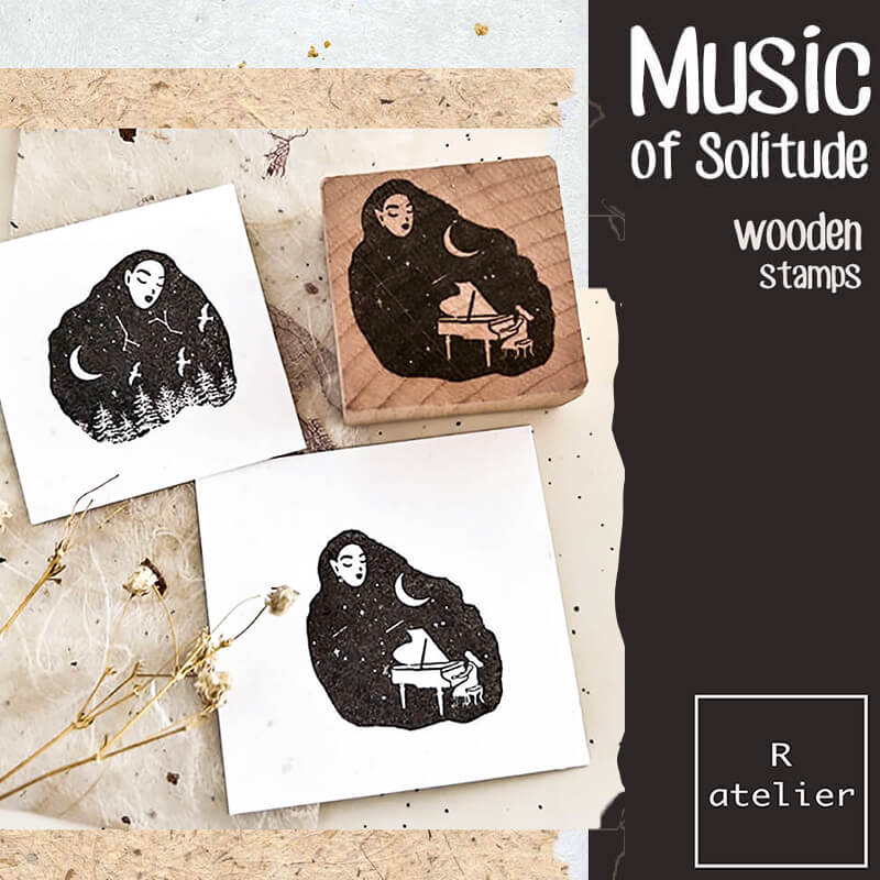 Music of Solitude Scrapbooking Wooden Stamps