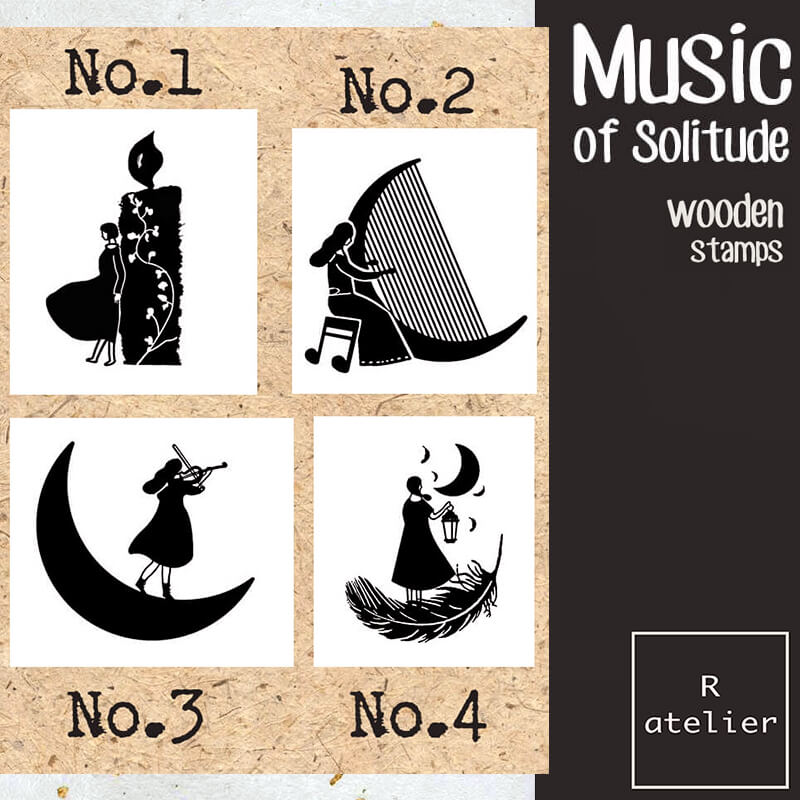 Music of Solitude Scrapbooking Wooden Stamps