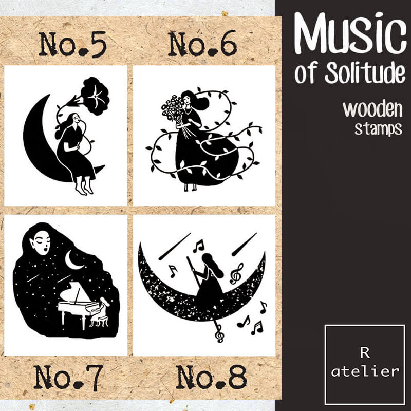 Music of Solitude Scrapbooking Wooden Stamps