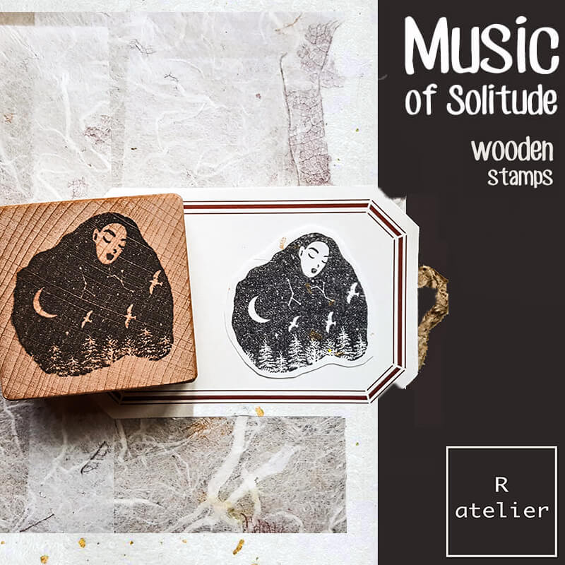 Music of Solitude Scrapbooking Wooden Stamps