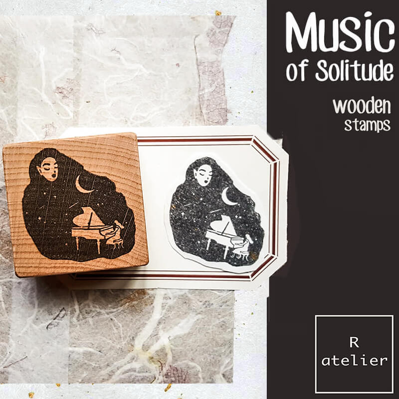 Music of Solitude Scrapbooking Wooden Stamps