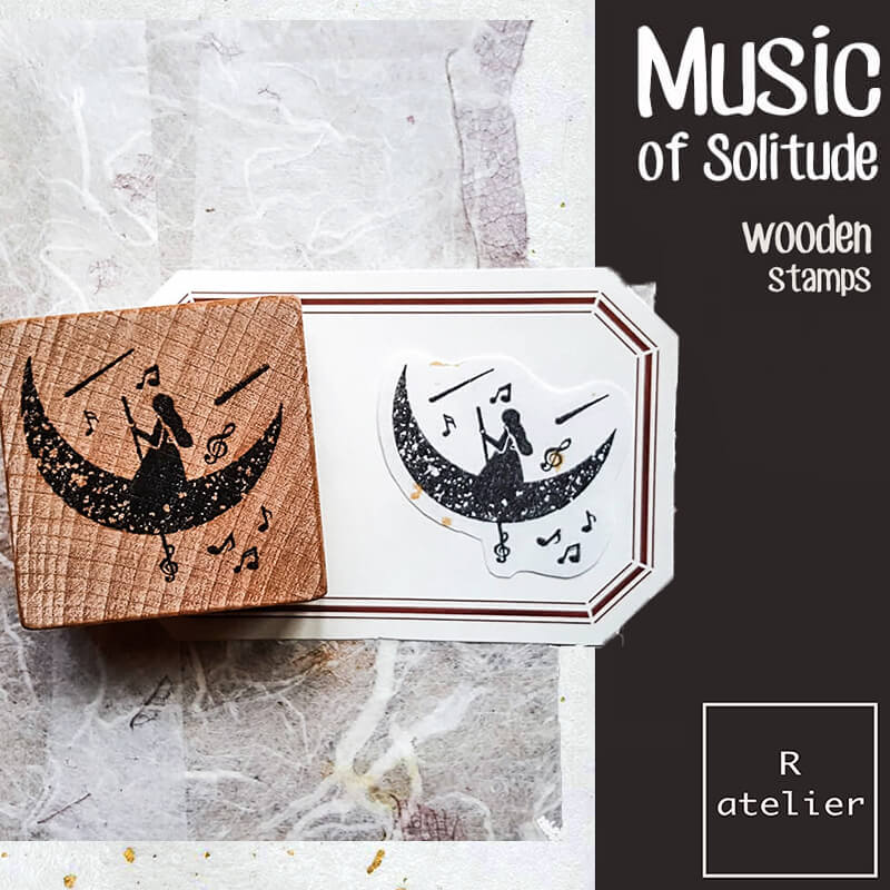 Music of Solitude Scrapbooking Wooden Stamps