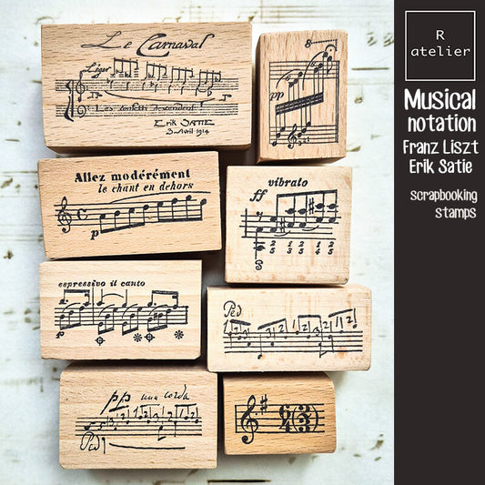 Musical Notation Erik Satie Franz Liszt Scrapbooking Wooden Stamp
