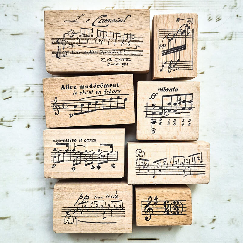 Musical Notation Erik Satie Franz Liszt Scrapbooking Wooden Stamp