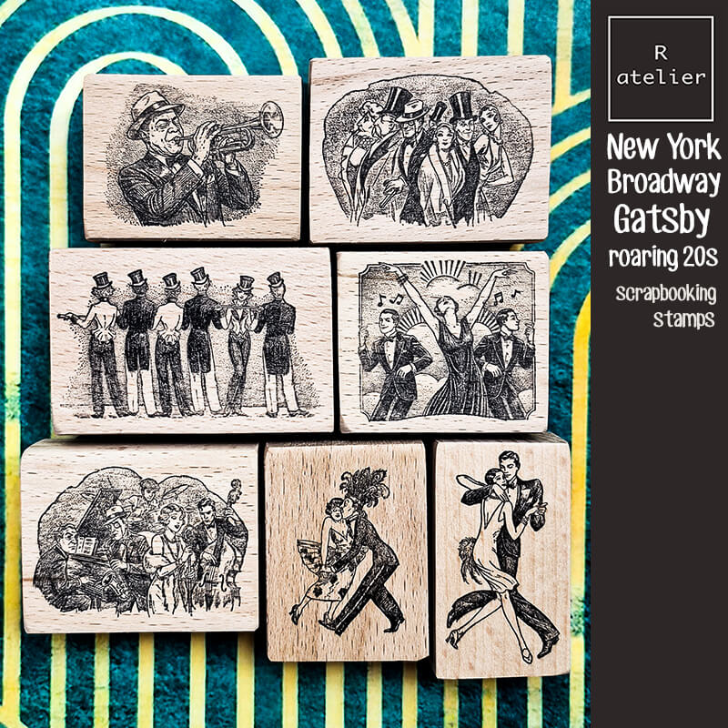 New York Roaring 20s Jazz Broadway Gatsby Scrapbooking Wooden Stamp