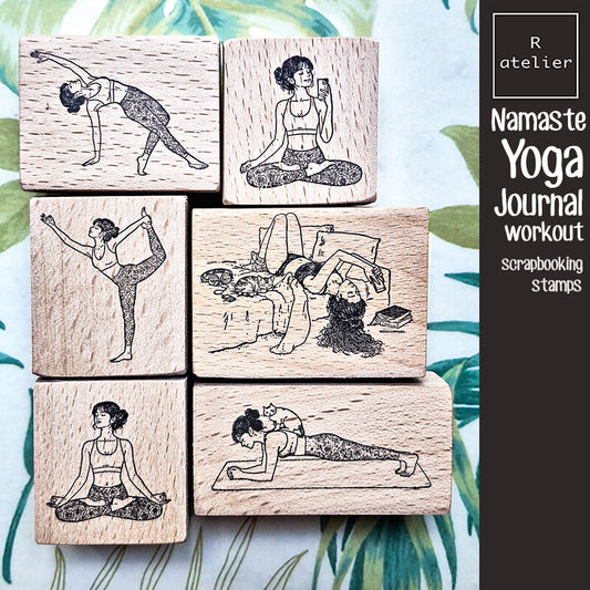 Namaste Yoga Journal Workout Scrapbooking Wooden Stamp
