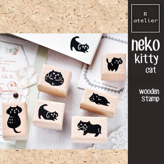 Neko Kitty Cat Scrapbooking Wooden Stamps