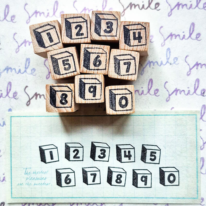 Retro Numbers Numerals Typewriter Keys Scrapbooking Wooden Stamp