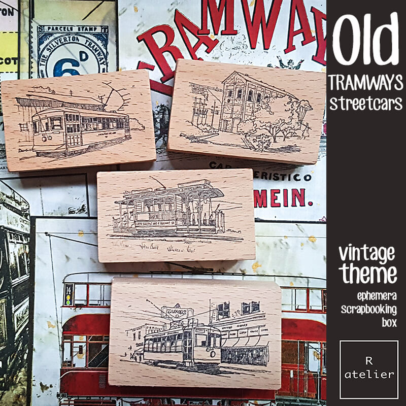 Old Tramways Ephemera Junk Journal Scrapbooking Box