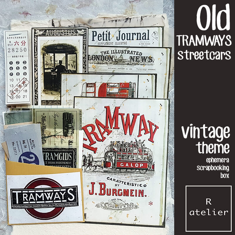 Old Tramways Ephemera Junk Journal Scrapbooking Box