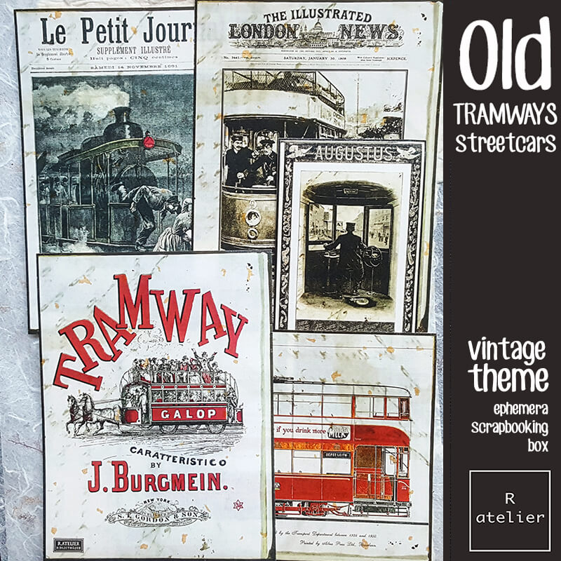 Old Tramways Ephemera Junk Journal Scrapbooking Box