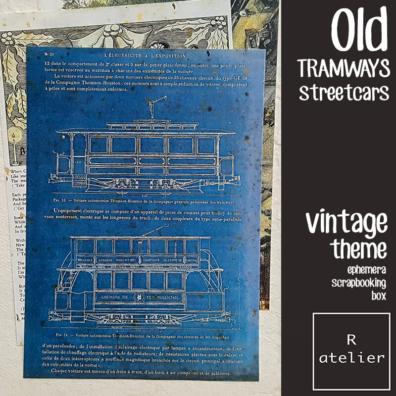 Old Tramways Ephemera Junk Journal Scrapbooking Box