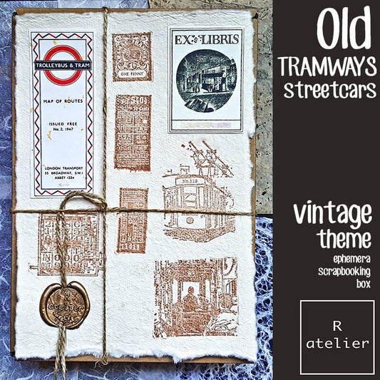 Old Tramways Ephemera Junk Journal Scrapbooking Box