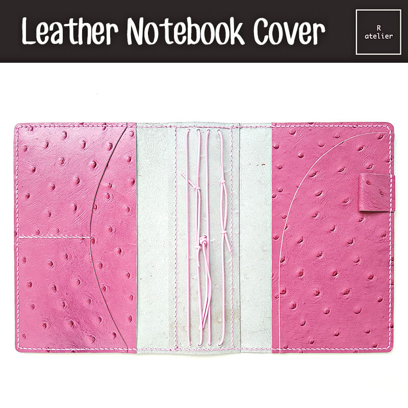 R.atelier B6 / B6 Slim TN Leather Folio | Ostrich Pink