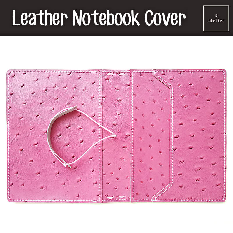 R.atelier B6 / B6 Slim TN Leather Folio | Ostrich Pink