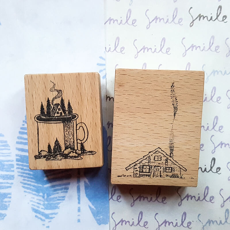 Outdoor Camping Nature LIfestyle Scrapbooking Wooden Stamps