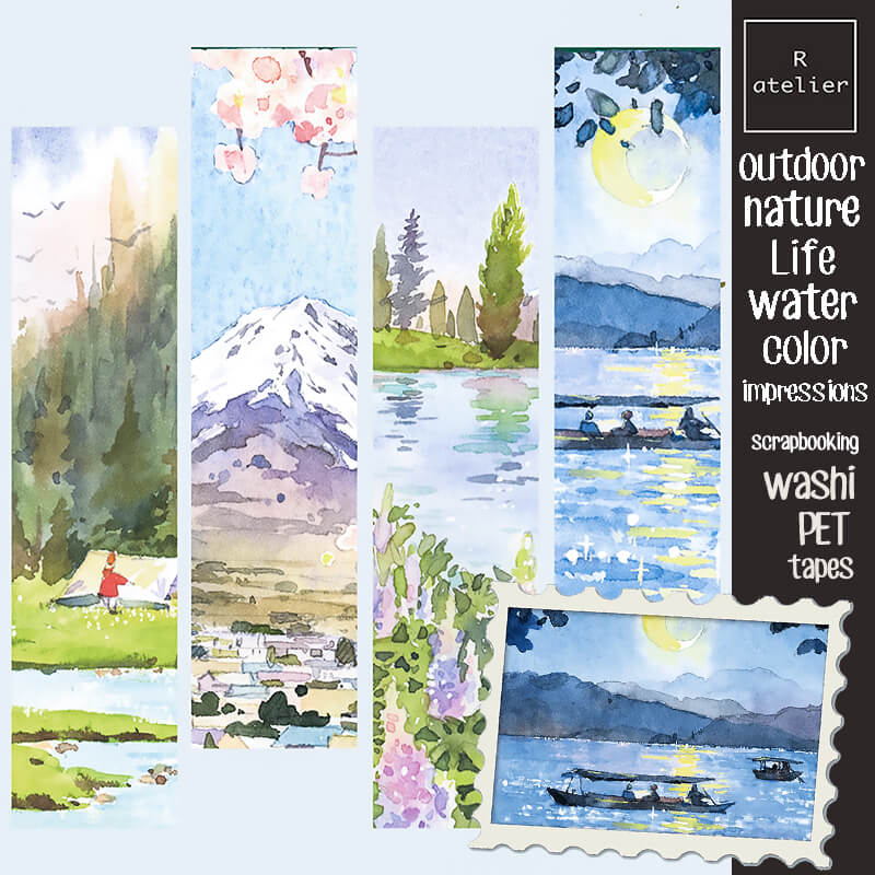 Outdoor Nature Life Watercolors Impressions Scrapbooking Washi Tape