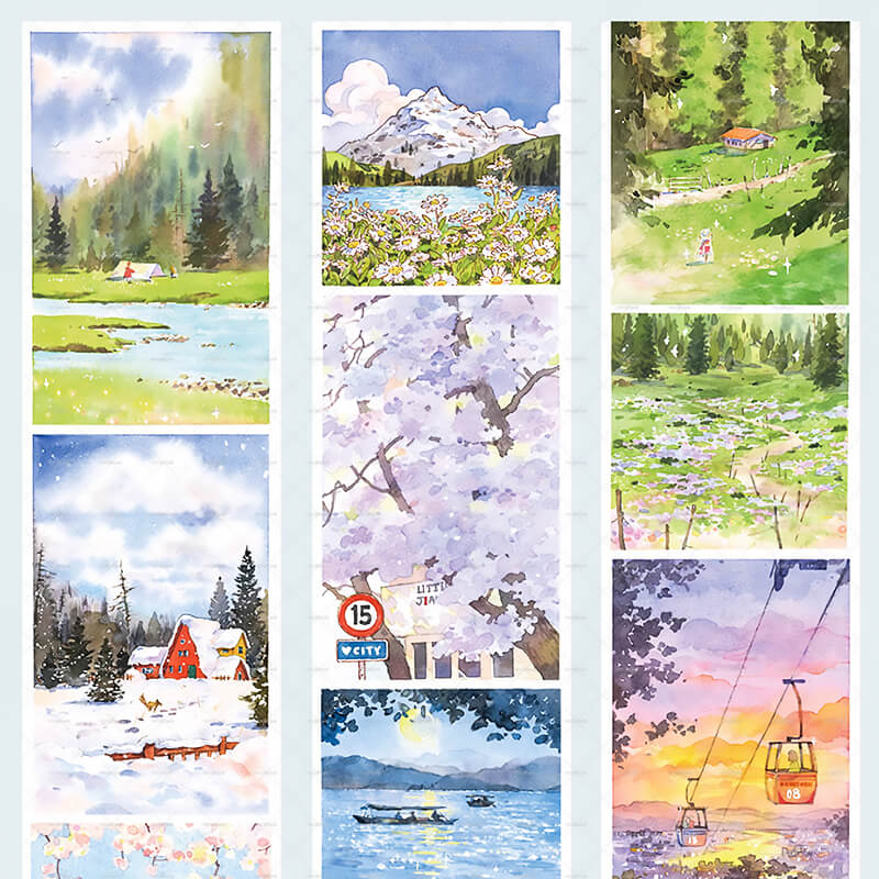 Outdoor Nature Life Watercolors Impressions Scrapbooking Washi Tape