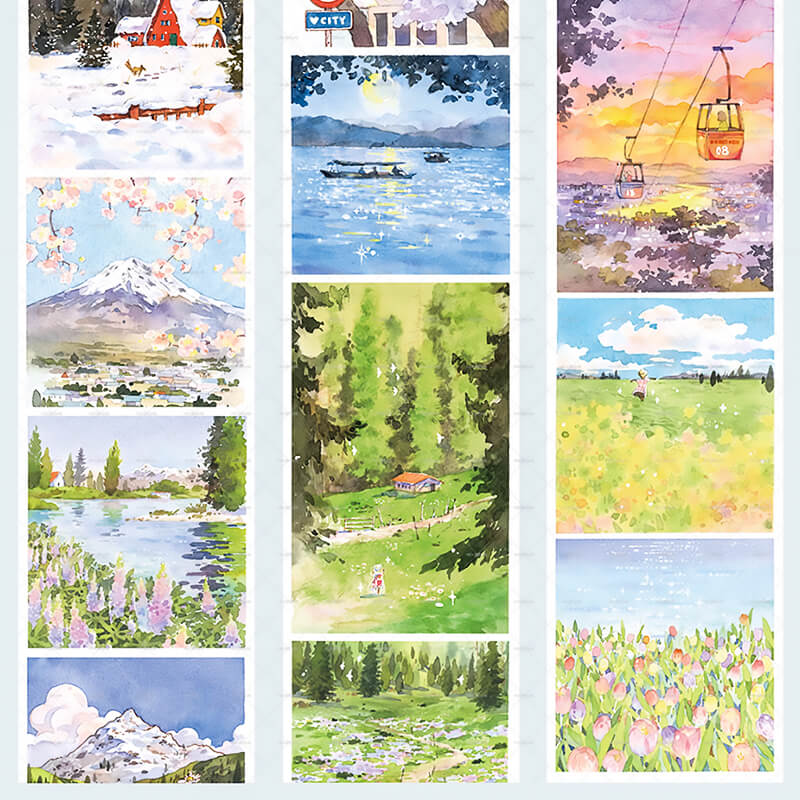 Outdoor Nature Life Watercolors Impressions Scrapbooking Washi Tape