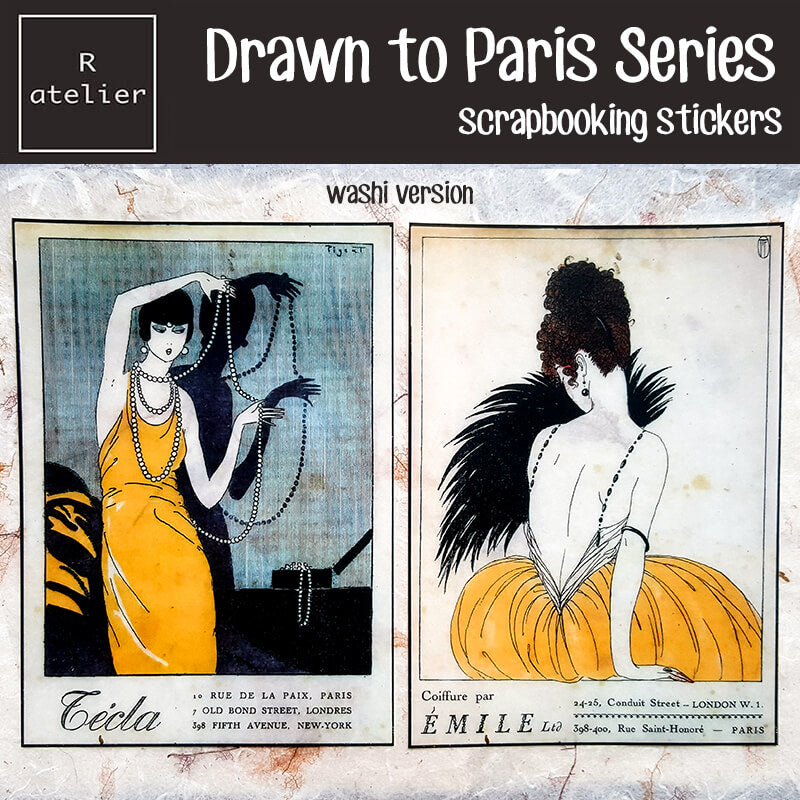 Drawn to Paris Series Scrapbooking Washi Stickers