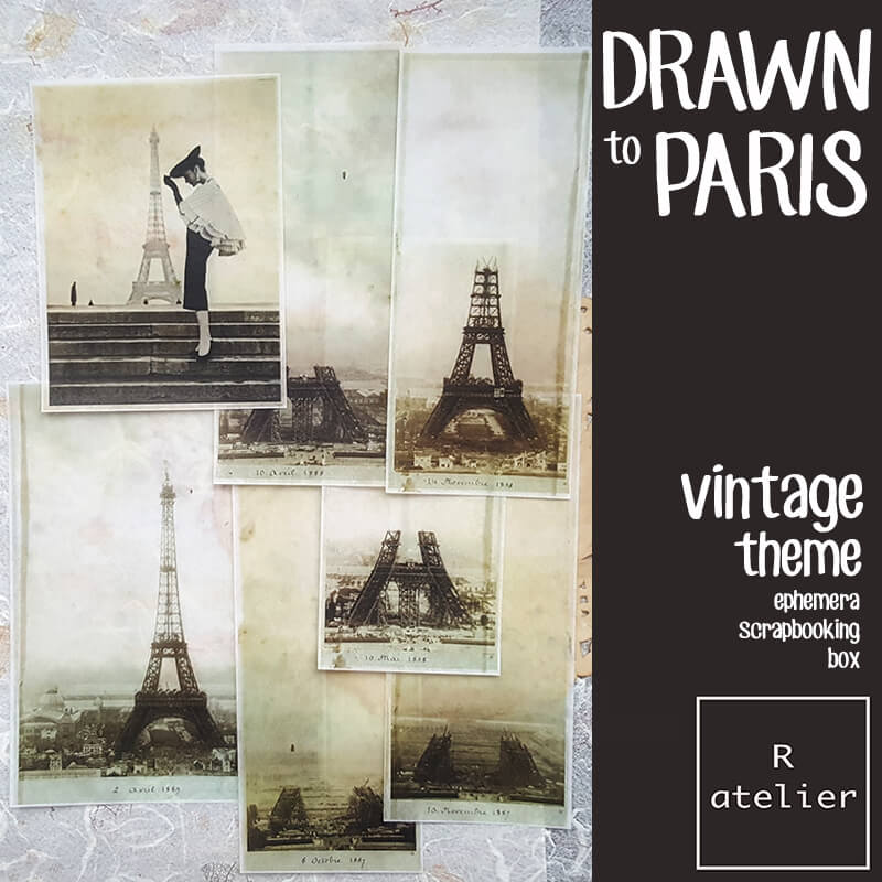 Drawn to Paris Scrapbooking Ephemera Box