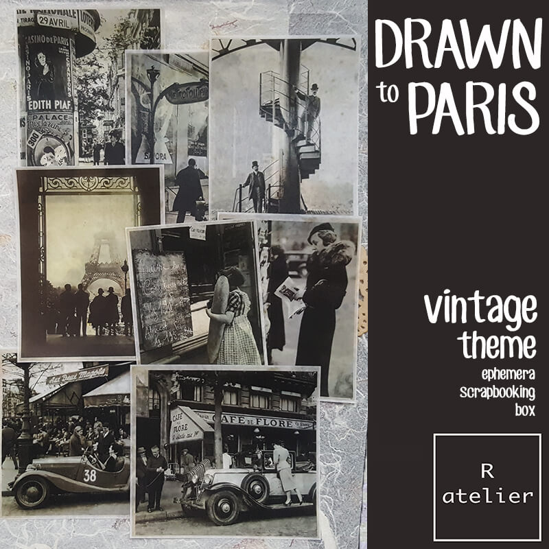 Drawn to Paris Scrapbooking Ephemera Box