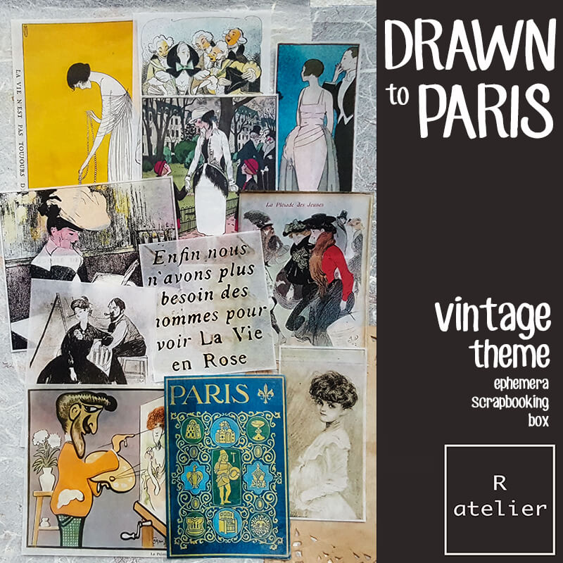 Drawn to Paris Scrapbooking Ephemera Box