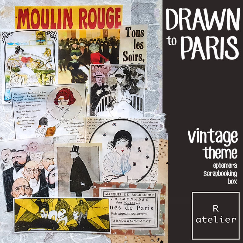 Drawn to Paris Scrapbooking Ephemera Box