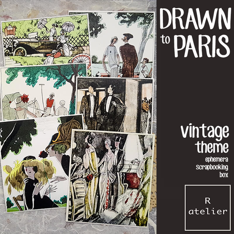 Drawn to Paris Scrapbooking Ephemera Box