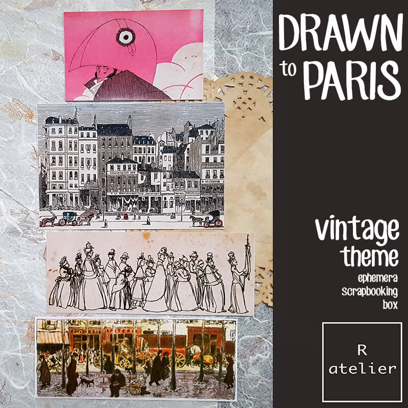 Drawn to Paris Scrapbooking Ephemera Box