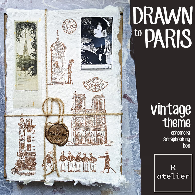 Drawn to Paris Scrapbooking Ephemera Box