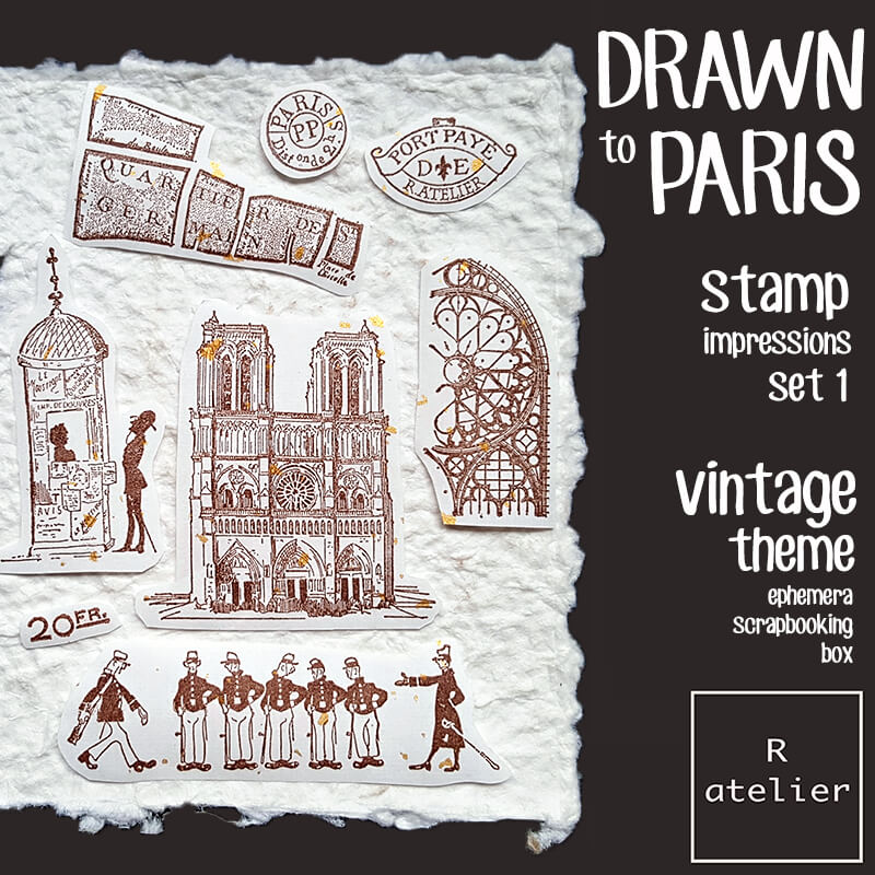 Drawn to Paris Scrapbooking Ephemera Box