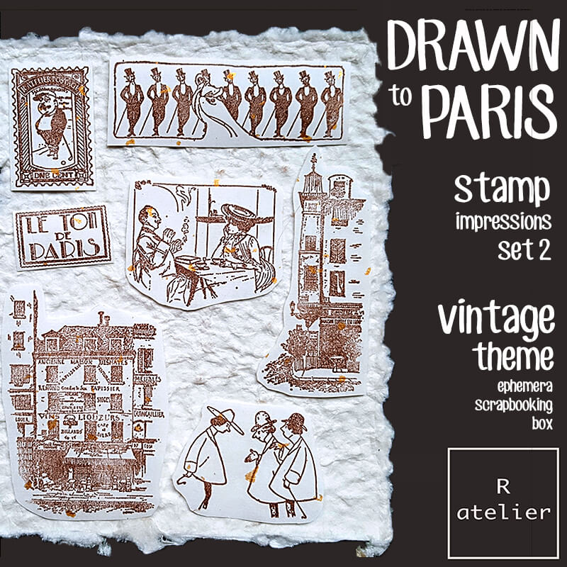 Drawn to Paris Scrapbooking Ephemera Box