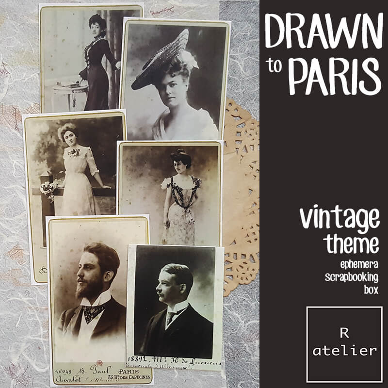 Drawn to Paris Scrapbooking Ephemera Box