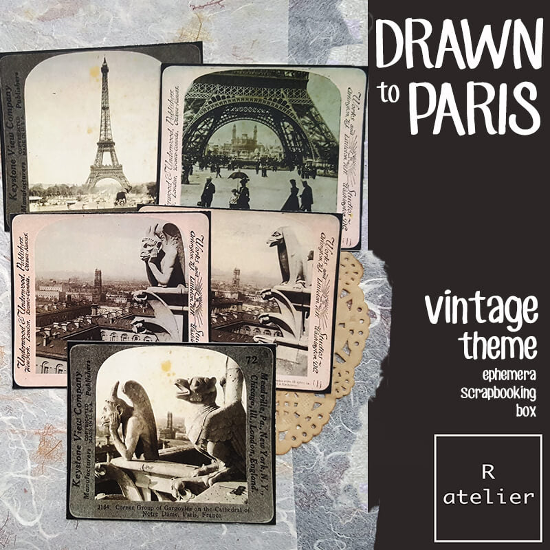 Drawn to Paris Scrapbooking Ephemera Box