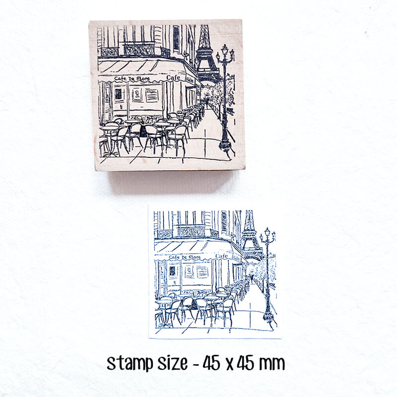 Coffee Culture Parisian Cafe Scrapbooking Wooden Stamp