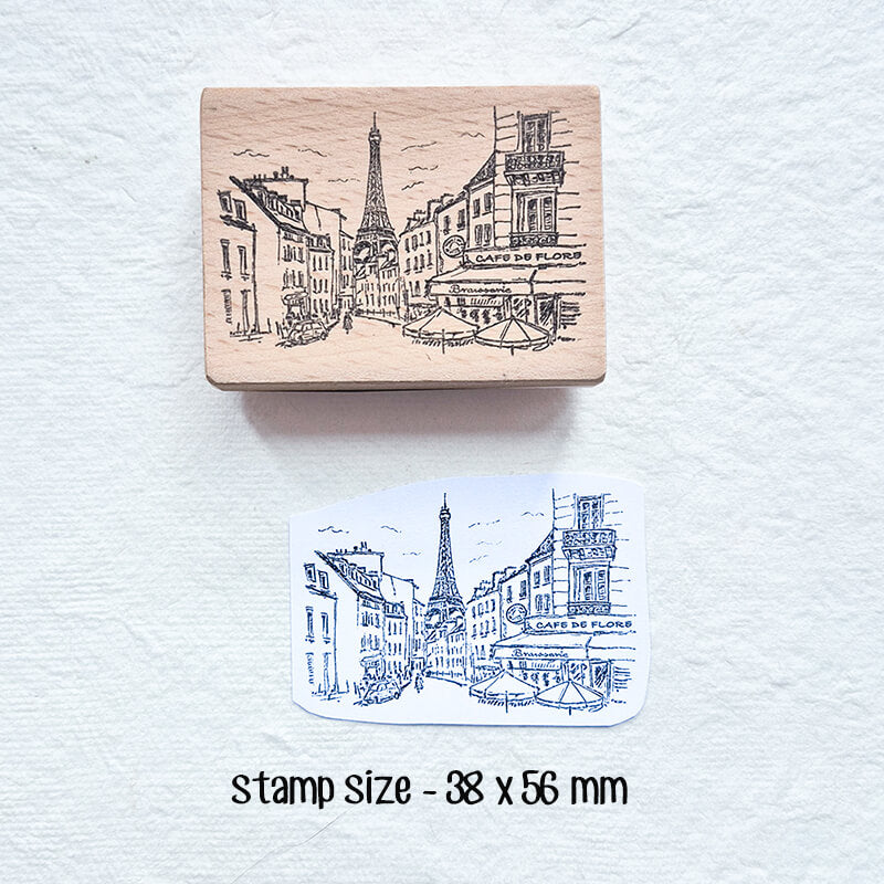 European Getaway Adventure Travelogue Scrapbooking Wooden Stamp