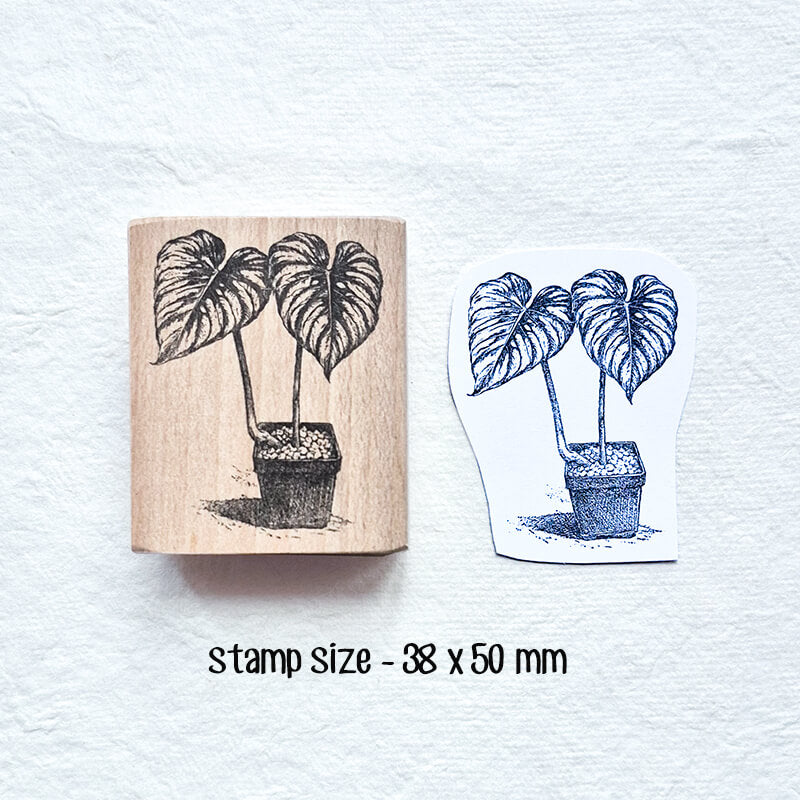 Tropical Indoor Aroids Plants Scrapbooking Wooden Stamp