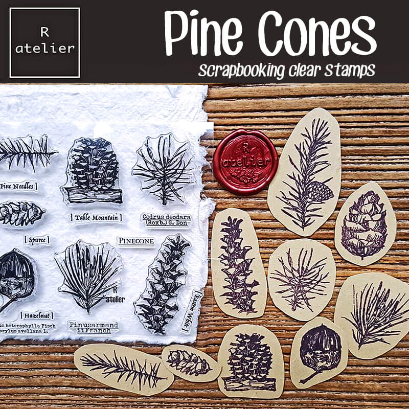 All Things Pine Cones Scrapbooking Clear Stamps