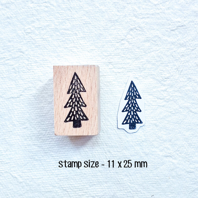Little Pine Xmas Trees Forest Scrapbooking Wooden Stamp