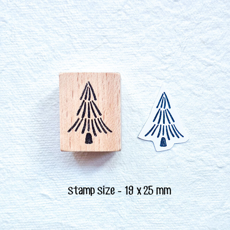 Little Pine Xmas Trees Forest Scrapbooking Wooden Stamp