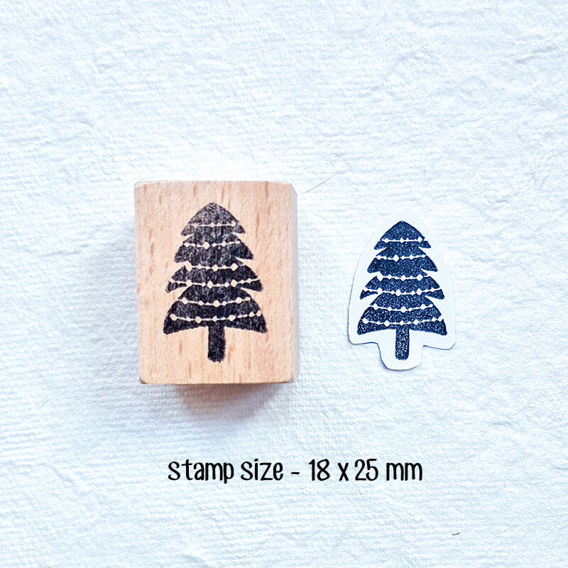 Little Pine Xmas Trees Forest Scrapbooking Wooden Stamp