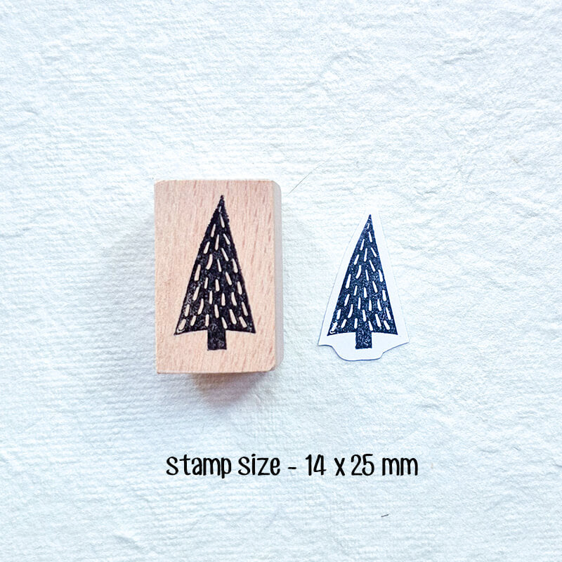 Little Pine Xmas Trees Forest Scrapbooking Wooden Stamp