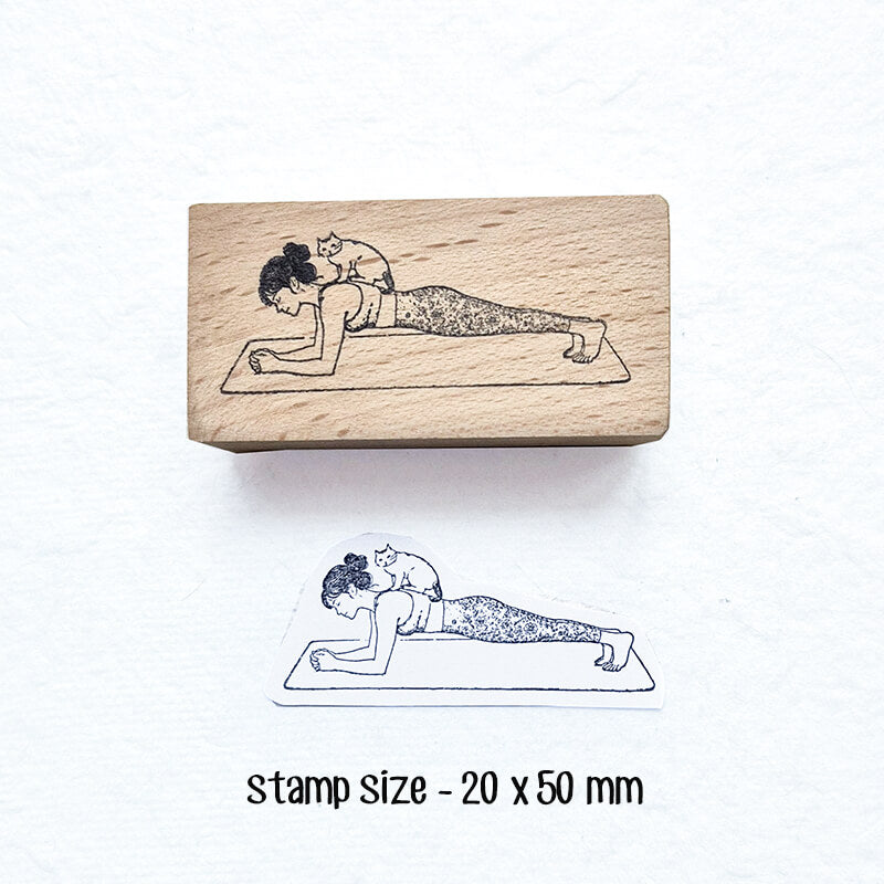 Namaste Yoga Journal Workout Scrapbooking Wooden Stamp